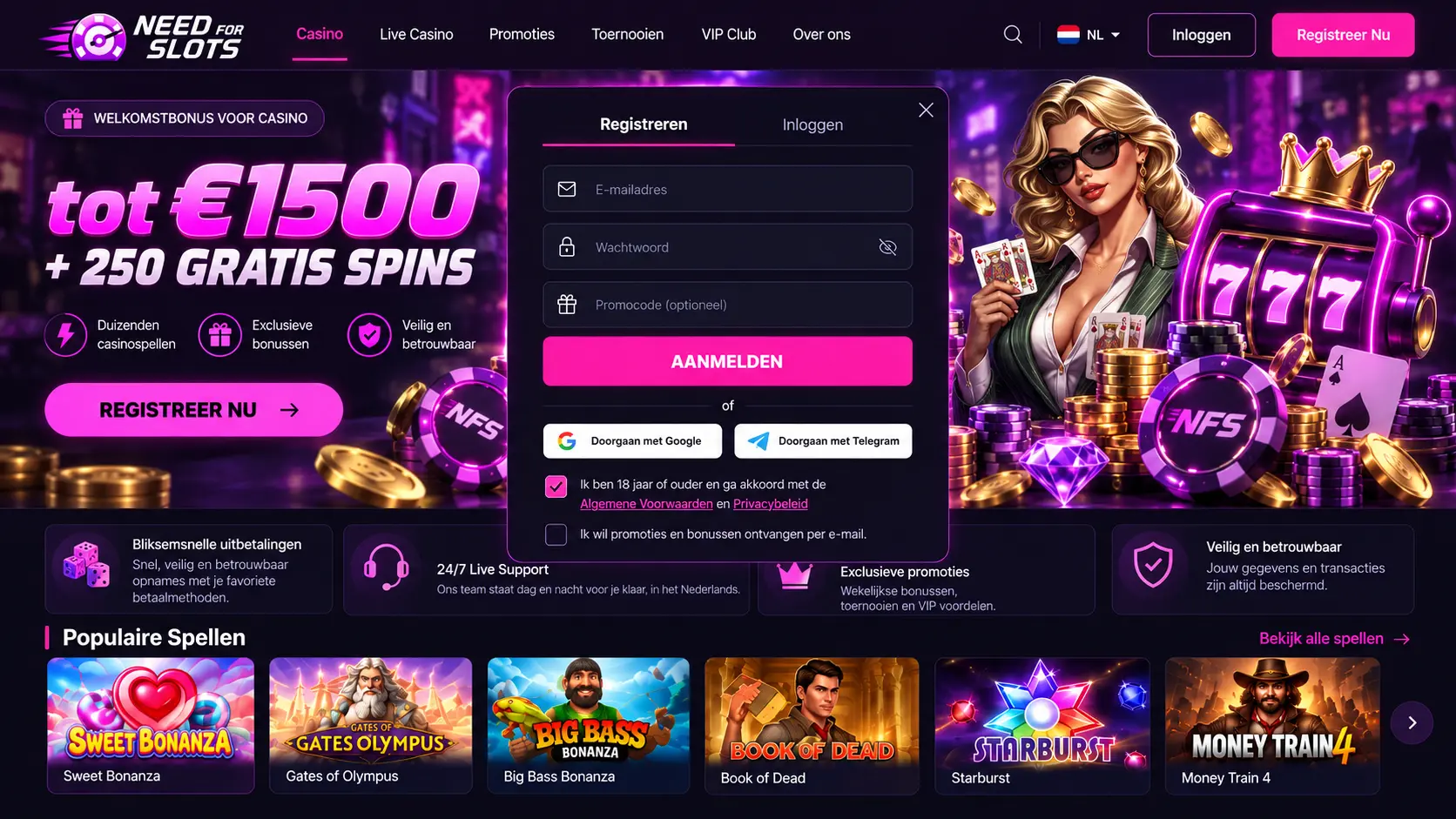 Needforslots Casino Gids Nederland: Spellen, Bonus en Mobiele Toegang image 2